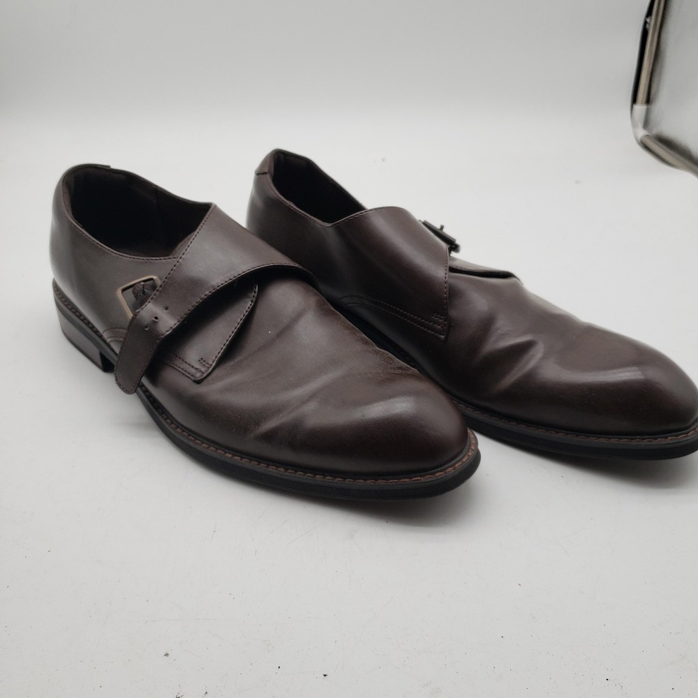 Kenneth‎ Cole Reaction Thompson Shoes Mens Size 12M Brown Monk Strap Dress